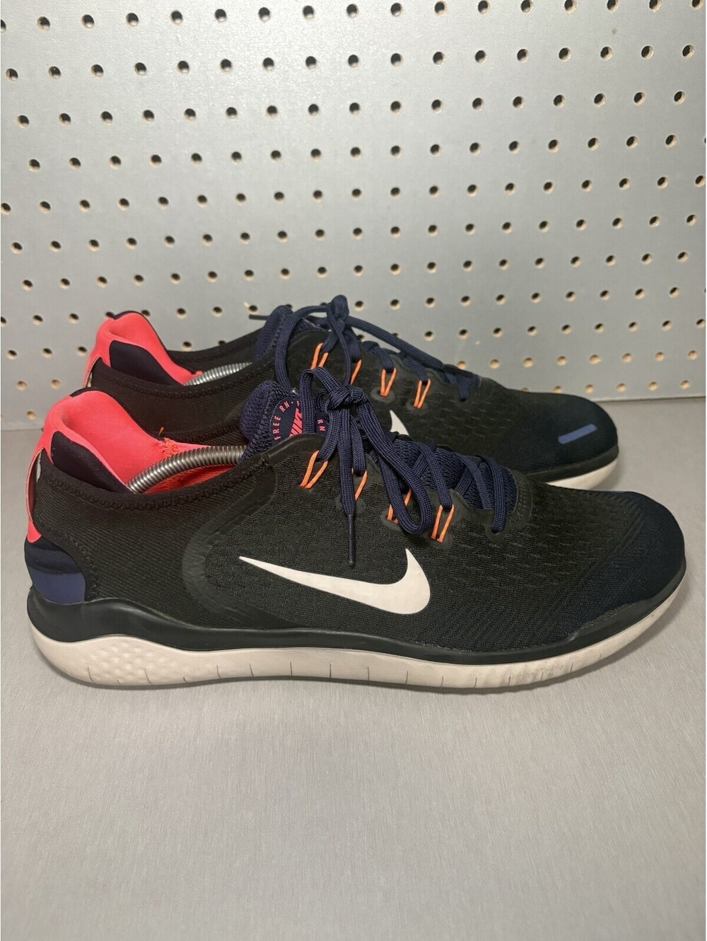 Nike Free RN 2018 Shoes Mens Sz 14 Black Blue Pink Sneakers Athletic 942836-010
